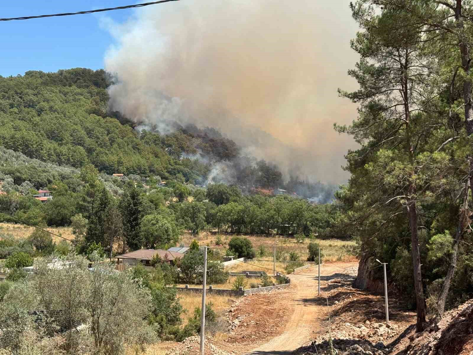 Fethiye’de orman yangınını söndürme çalışmaları sürüyor