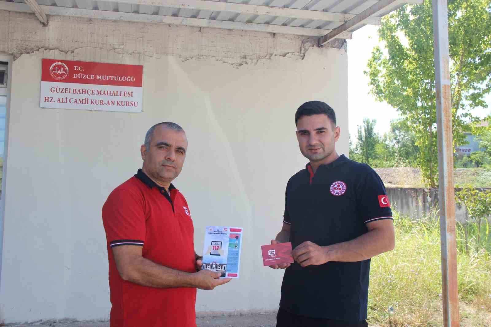 Kuran kurslarında 112 Acil çağrı hattı  tanıtımları sürüyor