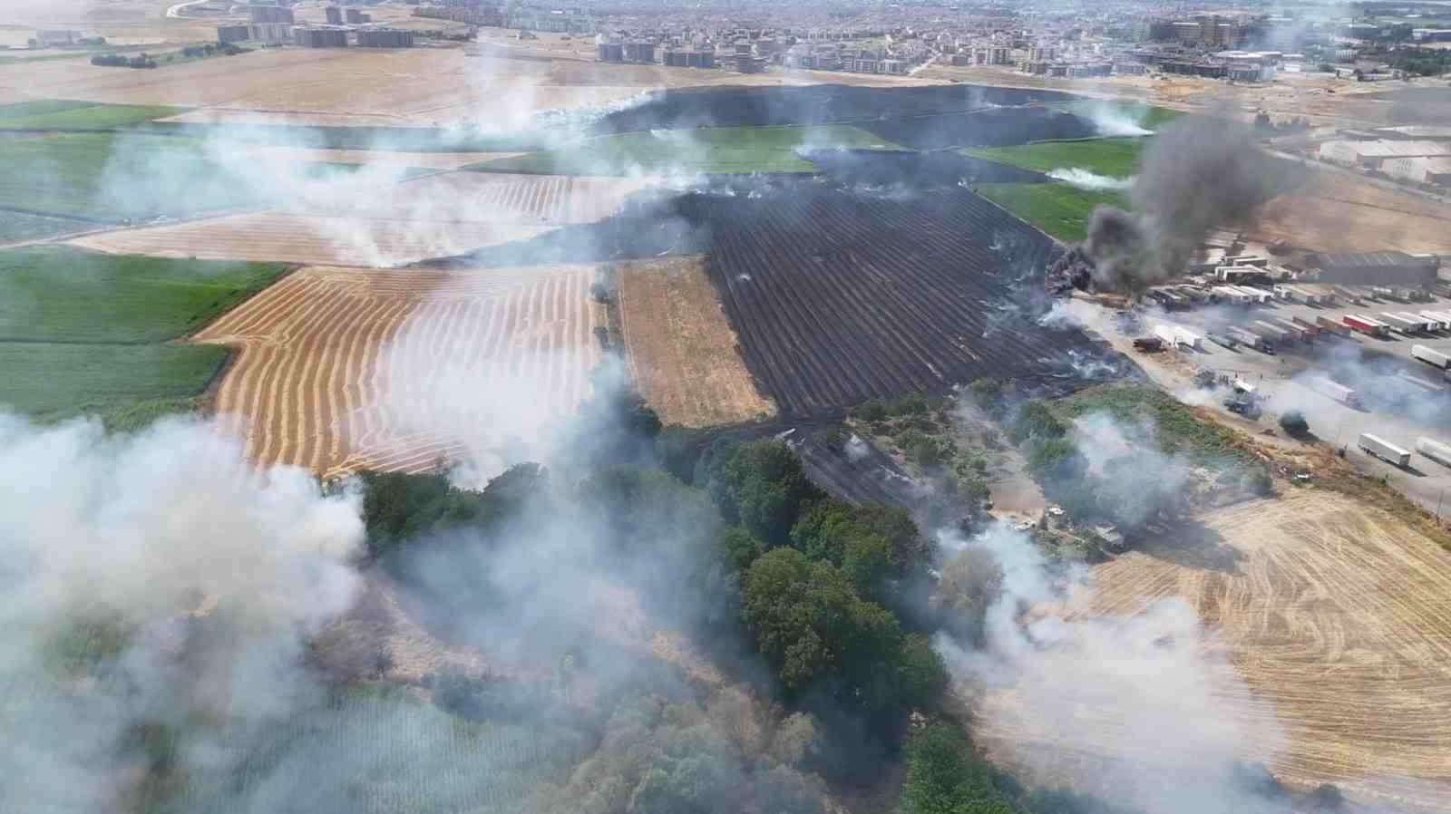 Eskişehir’de anız yangını: Alevler milyar dolarlık fabrikaya 200 metre kala durduruldu